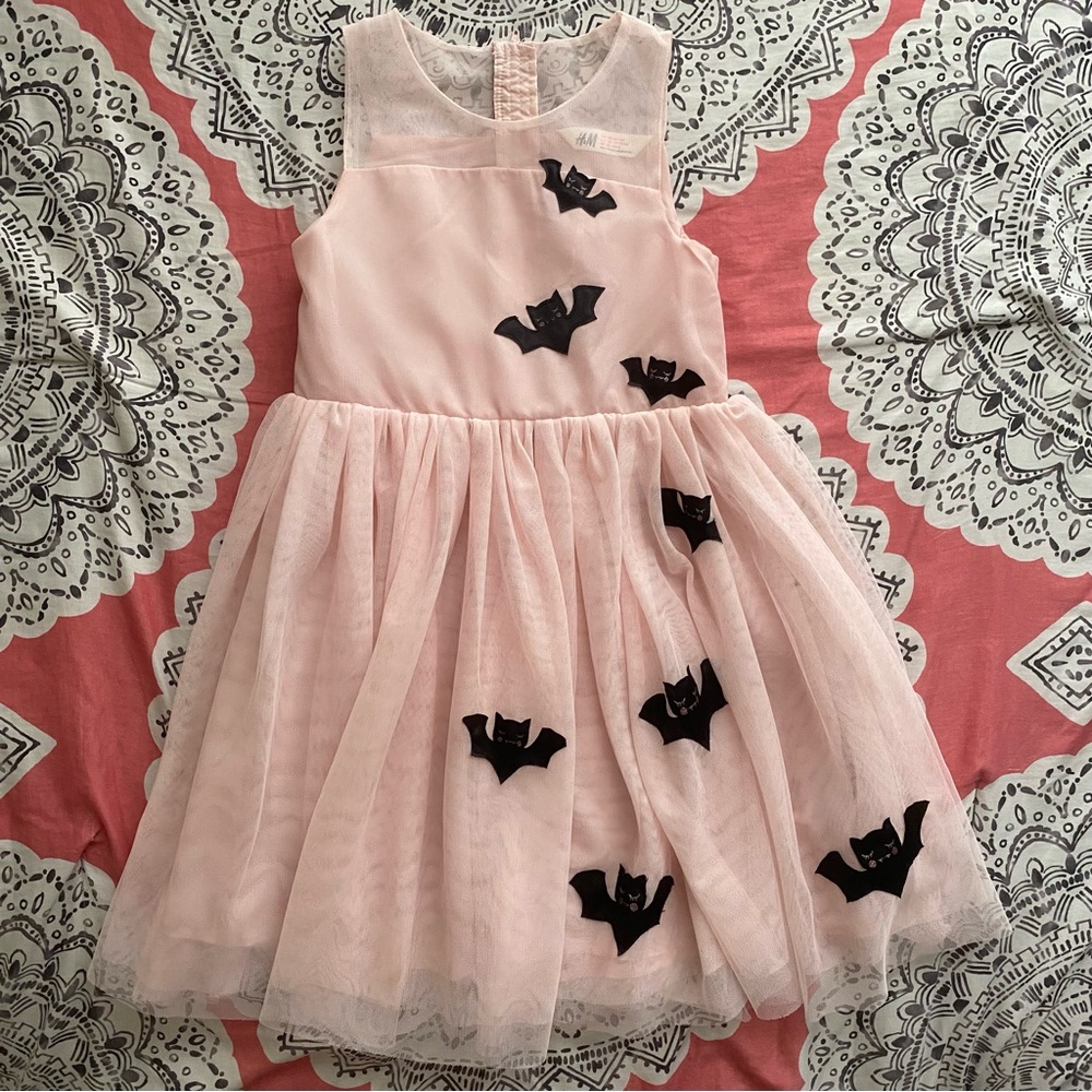 H&M Pink Dress with Black Bat Accents